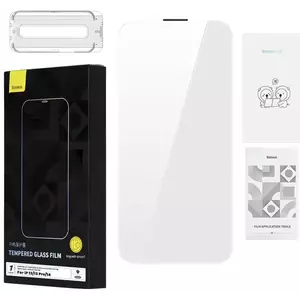 TEMPERED KIJELZŐVÉDŐ FÓLIA Tempered Glass Baseus 0.4mm Iphone 13/13 Pro/14 + cleaning kit (6932172626266) kép