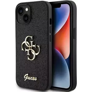 Tok Guess GUHCP15SHG4SGK iPhone 15 6.1" black hardcase Glitter Script Big 4G (GUHCP15SHG4SGK) kép