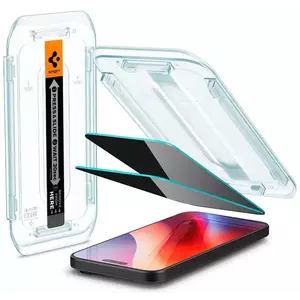 TEMPERED KIJELZŐVÉDŐ FÓLIA Spigen Glass tR EZ Fit (Privacy) 2 Pack, transparency - iPhone 16 Pro (AGL07929) kép