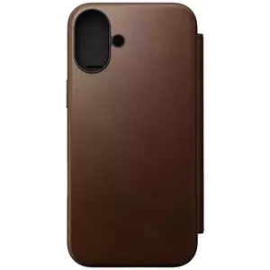 Tok Nomad Modern Leather Folio, brown - iPhone 16 Plus (NM01681885) kép