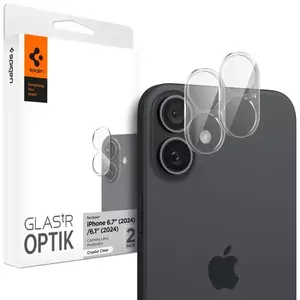 TEMPERED KIJELZŐVÉDŐ FÓLIA Spigen Glass tR Optik 2 Pack, crystal clear - iPhone 16/16 Plus (AGL07923) kép