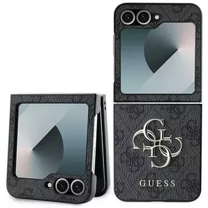 Tok Guess GUHCZF64GMGGR Z Flip6 F741 black Leather 4G Metal Logo (GUHCZF64GMGGR) kép