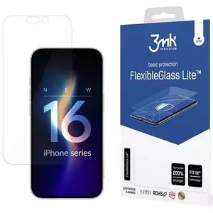 TEMPERED KIJELZŐVÉDŐ FÓLIA 3MK FlexibleGlass Lite iPhone 16 Plus Hybrid Glass Lite kép