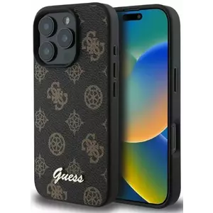 Tok Guess GUHMP16LPGPYSK iPhone 16 Pro black HC MagSafe PU Peony Script (GUHMP16LPGPYSK) kép