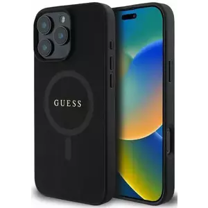 Tok Guess GUHMP16LPSAHMCK iPhone 16 Pro black HC MagSafe PU Saffiano Classic Logo (GUHMP16LPSAHMCK) kép