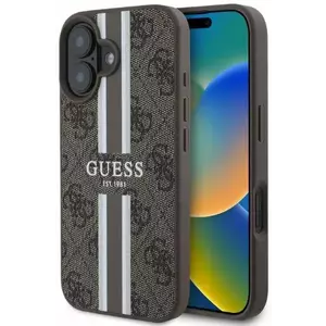 Tok Guess GUHMP16SP4RPSW iPhone 16 brown MagSafe 4G Printed Stripes (GUHMP16SP4RPSW) kép