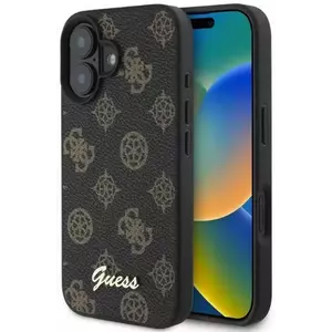 Tok Guess GUHMP16SPGPYSK iPhone 16 black HC MagSafe PU Peony Script (GUHMP16SPGPYSK) kép