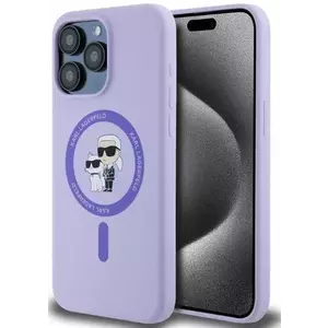 Tok Karl Lagerfeld KLHMP15XSCMKCRHU iPhone 15 Pro Max 6.7" purple HC MagSafe Silicone KC Heads Ring (KLHMP15XSCMKCRHU) kép