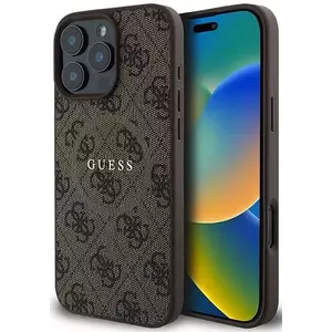 Tok Guess GUHMP16LG4GFRW iPhone 16 Pro 6.3" brown hardcase 4G Ring Classic Logo MagSafe (GUHMP16LG4GFRW) kép