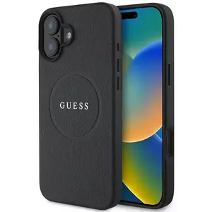 Tok Guess GUHMP16MPGHSMMK iPhone 16 Plus 6.7" black hardcase Grained Gold Ring MagSafe (GUHMP16MPGHSMMK) kép