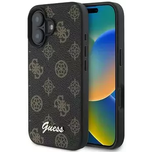 Tok Guess GUHMP16MPGPYSK iPhone 16 Plus 6.7" black hardcase PU Peony Script MagSafe (GUHMP16MPGPYSK) kép