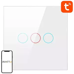 Kapcsoló Avatto TS02-EU-W3 Triple TUYA WiFi Touch Light Switch (white) kép