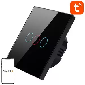 Kapcsoló Avatto TS02-EU-B3 Triple TUYA WiFi Touch Light Switch (black) kép