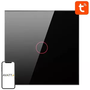 Kapcsoló Avatto ZigBee Touch Light Switch ZTS02-EU-B1 Single TUYA (Black) kép