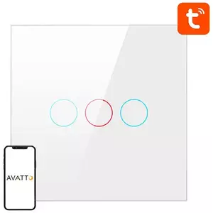 Kapcsoló Avatto ZigBee Touch Light Switch ZTS02-EU-W3 Triple TUYA (white) kép