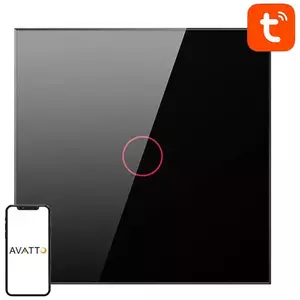 Kapcsoló Avatto LZTS02-EU-B1 ZigBee Touch Light Switch Single Without Neutral TUYA (black) kép