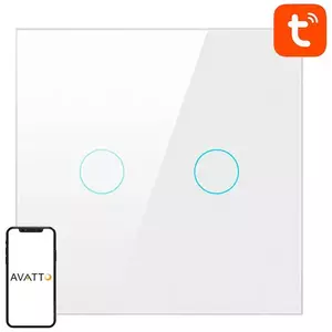 Kapcsoló Avatto LZTS02-EU-W2 ZigBee Touch Light Switch Dual Without Neutral TUYA (white) kép