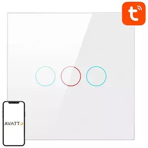 Kapcsoló Avatto LZTS02-EU-W3 ZigBee Touch Light Switch Triple Without Neutral TUYA (white) kép