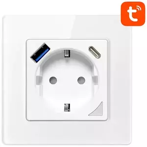 Avatto N-WOT10-USB-W USB and USB-C TUYA Smart WiFi Wall Socket (White) kép