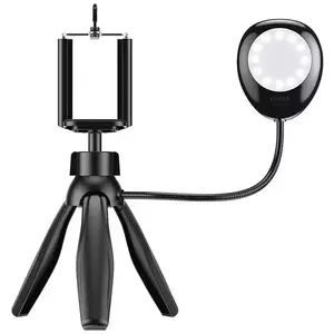 APEXEL APL-JJ21FL Phone Holder/Tripod with LED Light (Black) kép