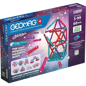 Egy játék GEOMAG Glitter Recycled Magnetic Blocks 60 Pieces GEO-536G kép