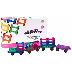 Egy játék Playmags Magnetic tiles 3D Train 155 - 20 pcs set kép