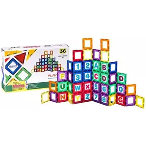 Egy játék Playmags Magnetic tiles 3D Letters and Numbers 168 - 36 pcs set kép