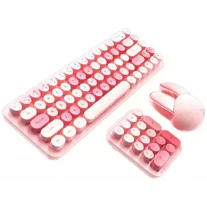 Billentyűzet MOFII Wireless Keyboard+Numeric Keypad+Mouse 3in1 2.4G (Pink) kép