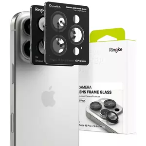 TEMPERED KIJELZŐVÉDŐ FÓLIA RINGKE CAMERA FRAME PROTECTOR 2-PACK IPHONE 16 PRO / 16 PRO MAX BLACK (8809961789748) kép