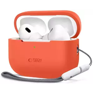 Tok TECH-PROTECT SILICONE APPLE AIRPODS PRO 1 / 2 NEON ORANGE (5906302313716) kép