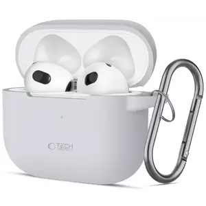 Tok TECH-PROTECT SILICONE HOOK APPLE AIRPODS 3 CRAYON GREY (5906302375097) kép