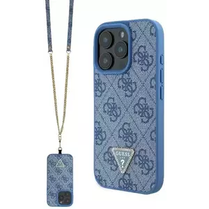 Tok Guess GUHCP16LP4TDSCPB iPhone 16 Pro 6.3" blue hardcase Leather Metal Logo Strass Crossbody (GUHCP16LP4TDSCPB) kép