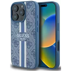 Tok Guess GUHMP16LP4RPSB iPhone 16 Pro 6.3" blue hardcase 4G Printed Stripes MagSafe (GUHMP16LP4RPSB) kép