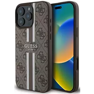 Tok Guess GUHMP16LP4RPSW iPhone 16 Pro 6.3" brown hardcase 4G Printed Stripes MagSafe (GUHMP16LP4RPSW) kép