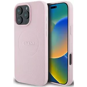 Tok Guess GUHMP16LPGHSMMP iPhone 16 Pro 6.3" pink hardcase Grained Ring MagSafe (GUHMP16LPGHSMMP) kép