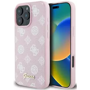 Tok Guess GUHMP16LPGPYSP iPhone 16 Pro 6.3" pink hardcase Peony Script Logo MagSafe (GUHMP16LPGPYSP) kép