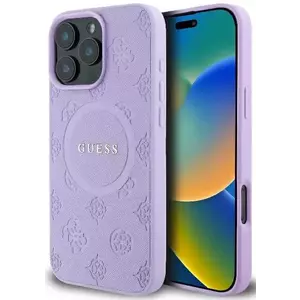 Tok Guess GUHMP16LPSAPSMEU iPhone 16 Pro 6.3" purple hardcase Saffiano Peony Classic Logo MagSafe (GUHMP16LPSAPSMEU) kép