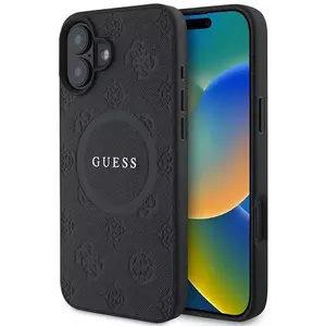 Tok Guess GUHMP16MPSAPSMEK iPhone 16 Plus 6.7" black hardcase Saffiano Peony Classic Logo MagSafe (GUHMP16MPSAPSMEK) kép