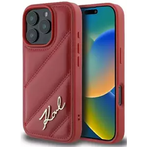 Tok Karl Lagerfeld KLHCP16XPQDSMGR iPhone 16 Pro Max 6.9" red hardcase Quilted Signature (KLHCP16XPQDSMGR) kép