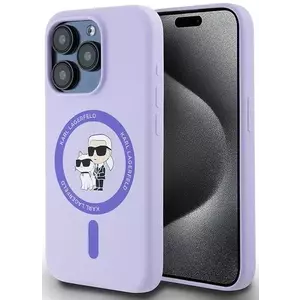 Tok Karl Lagerfeld KLHMP15LSCMKCRHU iPhone 15 Pro 6.1" purple hardcase Silicone Karl&Choupette Heads Ring MagSafe (KLHMP15LSCMKCRHU) kép