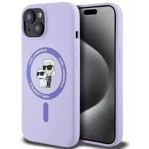 Tok Karl Lagerfeld KLHMP15SSCMKCRHU iPhone 15 6.1" purple hardcase Silicone Karl&Choupette Heads Ring MagSafe (KLHMP15SSCMKCRHU) kép