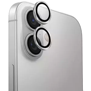 TEMPERED KIJELZŐVÉDŐ FÓLIA UNIQ Optix Aluminum Camera Lens Protector iPhone 16 6.1" / 16 Plus 6.7" sterling silver camera lens glass with applicator (UNIQ-IP6.1-6.7(2024)-ALENSSIL) kép