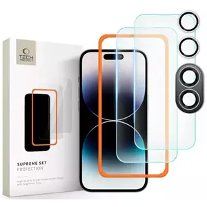 TEMPERED KIJELZŐVÉDŐ FÓLIA TECH-PROTECT SUPREME SET 3-PACK IPHONE 16 CLEAR (5906302310906) kép