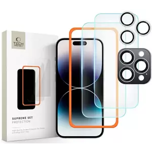 TEMPERED KIJELZŐVÉDŐ FÓLIA TECH-PROTECT SUPREME SET 3-PACK IPHONE 16 PRO CLEAR (5906302310920) kép