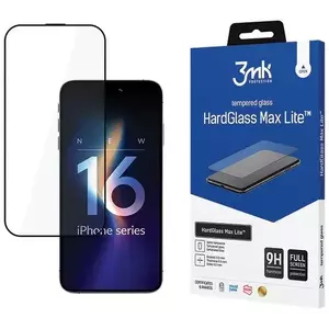 TEMPERED KIJELZŐVÉDŐ FÓLIA 3MK HardGlass Max Lite iPhone 16 Pro 6.3 black, Fullscreen Glass Lite () kép