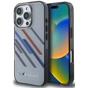 Tok BMW BMHCP16L23HTRAG iPhone 16 Pro 6.3" grey hardcase Motosport IML Random Stripes (BMHCP16L23HTRAG) kép