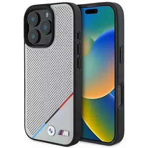 Tok BMW BMHMP16L23PUPDG iPhone 16 Pro 6.3" szary/grey hardcase M Perforated Tricolor Line MagSafe (BMHMP16L23PUPDG) kép