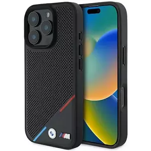 Tok BMW BMHMP16L23PUPDK iPhone 16 Pro 6.3" black hardcase M Perforated Tricolor Line MagSafe (BMHMP16L23PUPDK) kép