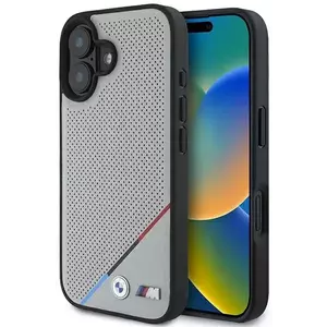 Tok BMW BMHMP16S23PUPDG iPhone 16 6.1" grey hardcase M Perforated Tricolor Line MagSafe (BMHMP16S23PUPDG) kép