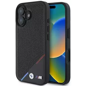 Tok BMW BMHMP16S23PUPDK iPhone 16 6.1" black hardcase M Perforated Tricolor Line MagSafe (BMHMP16S23PUPDK) kép